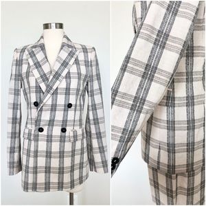 NWT Zara Oversized Checkered Plaid Blazer
